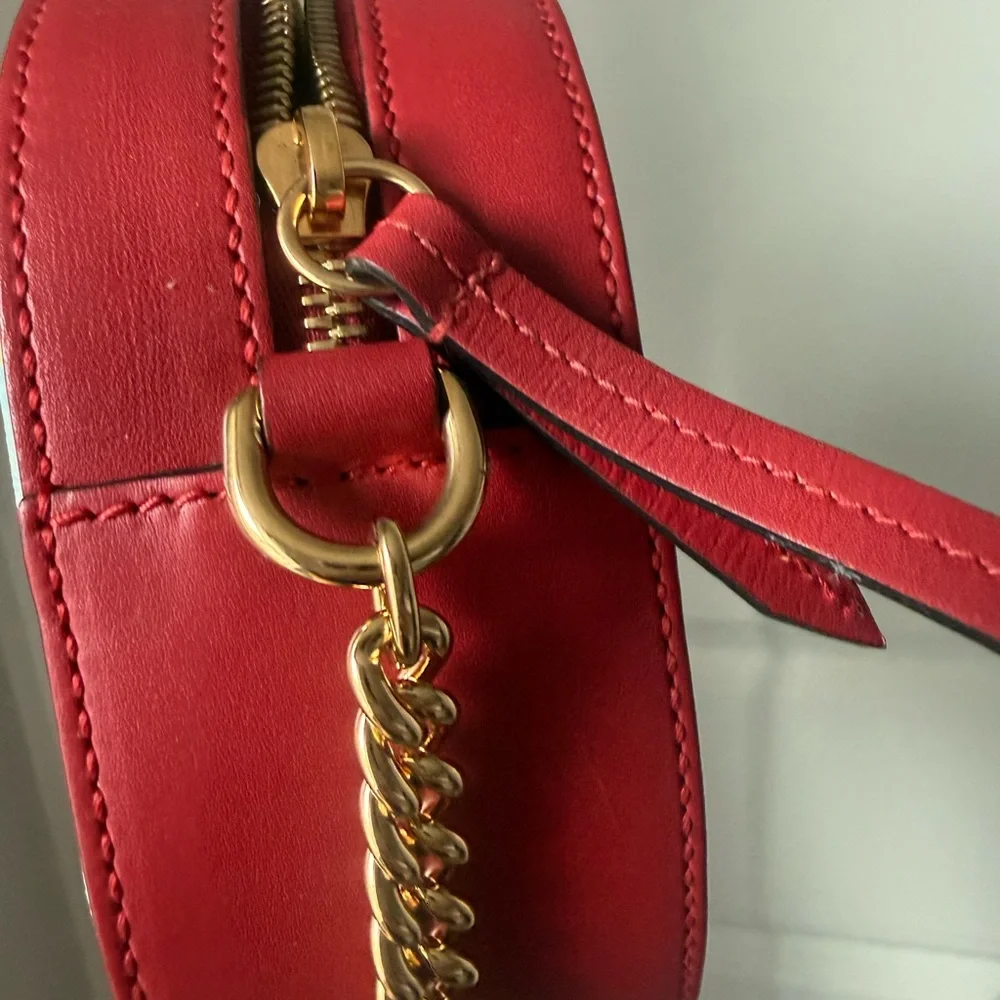 Gucci Floral Crossbody Bag - Blue and Green with Gold Chain - Picture 6 of 11